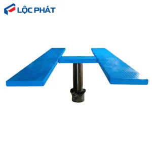 Cầu nâng 1 trụ rửa xe ô tô du lịch lắp đặt âm nền bàn nâng chữ H