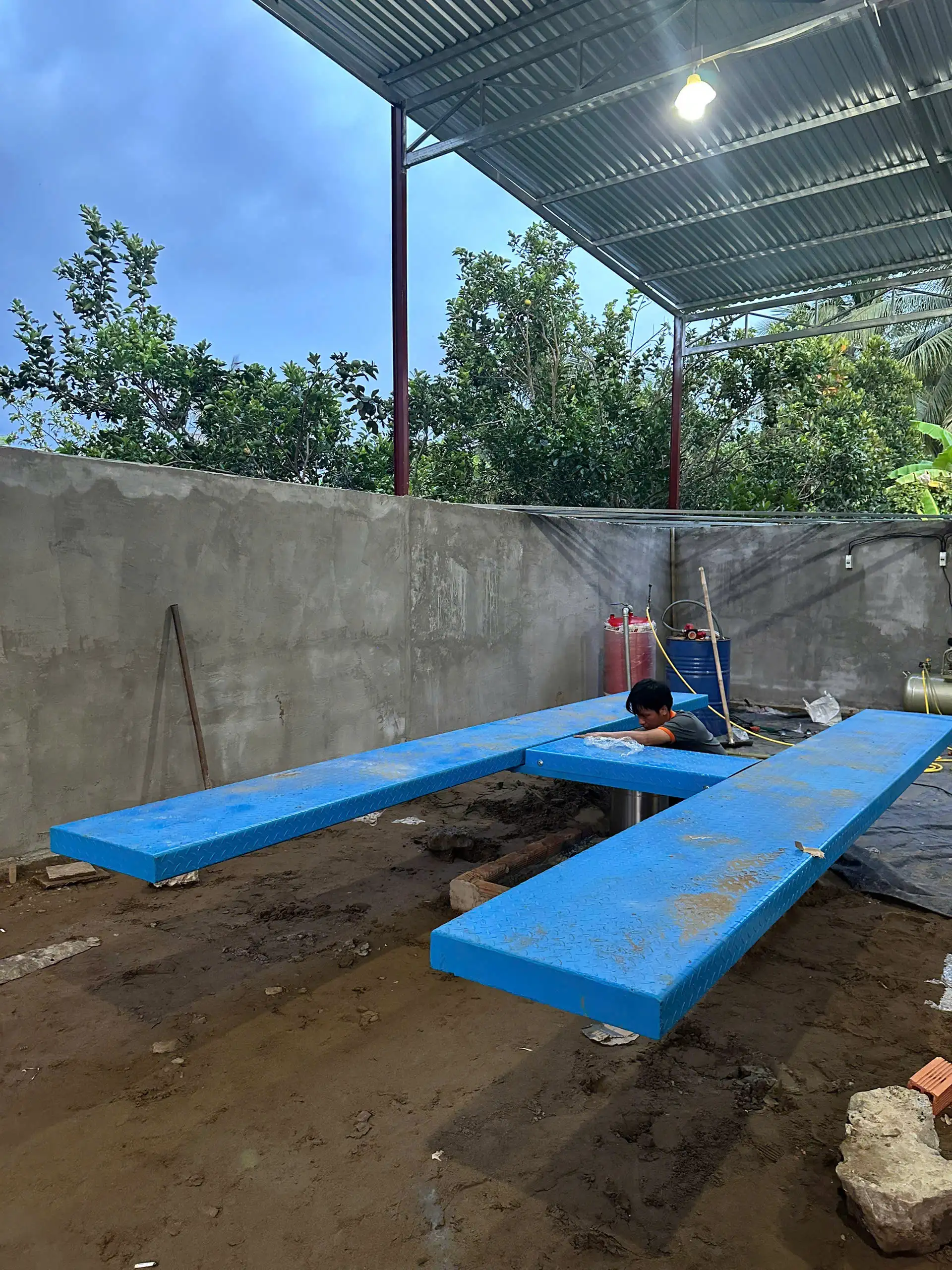 Mặt bàn cầu nâng 1 trụ ấn độ hoàn thiện