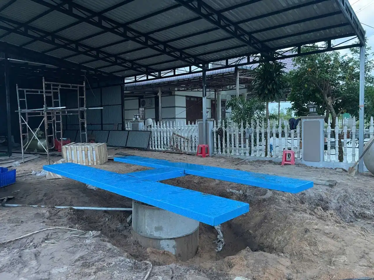 Lắp đặt bàn nâng chữ H cho cầu nâng rửa xe ô tô