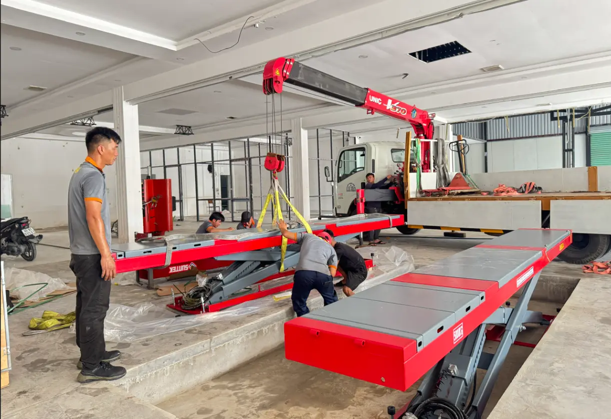 Lắp đặt máy cân chỉnh thước lái OMEGA-3D-ZD-9S tại xưởng dịch vụ