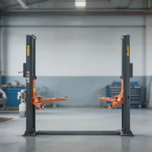 Mô tơ vỏ nhôm có cánh quạt tản nhiệt giúp cầu nâng 2 trụ OMEGA hoạt động bền bỉ