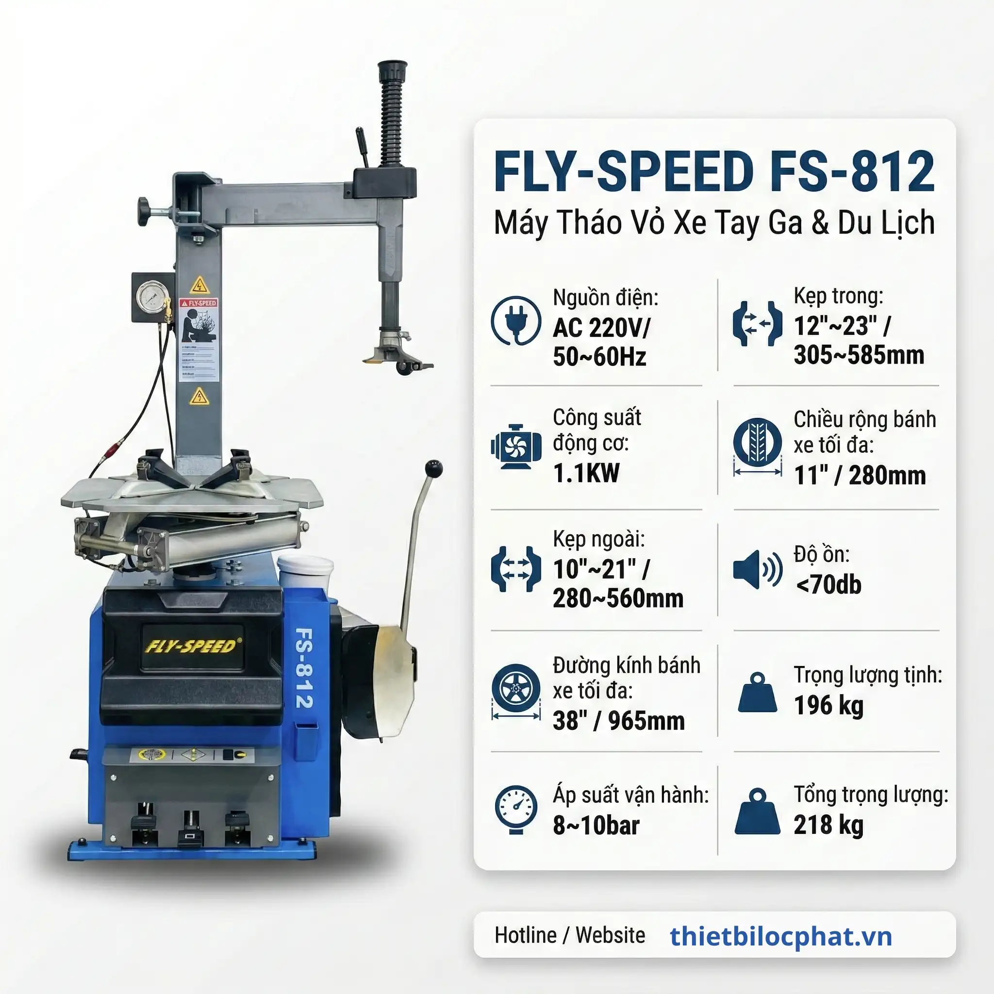 Máy ra vào lốp cao cấp FLY-SPEED FS-812
