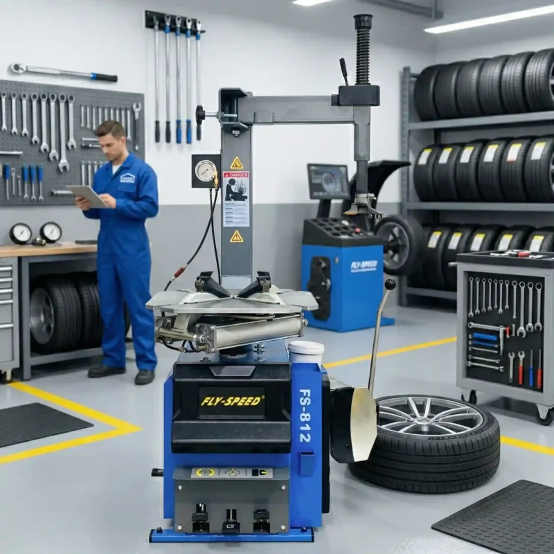 Khung thân vững chãi giúp máy tháo lốp FLY-SPEED FS-812 cực kỳ ổn định trong môi trường gara chuyên nghiệp.