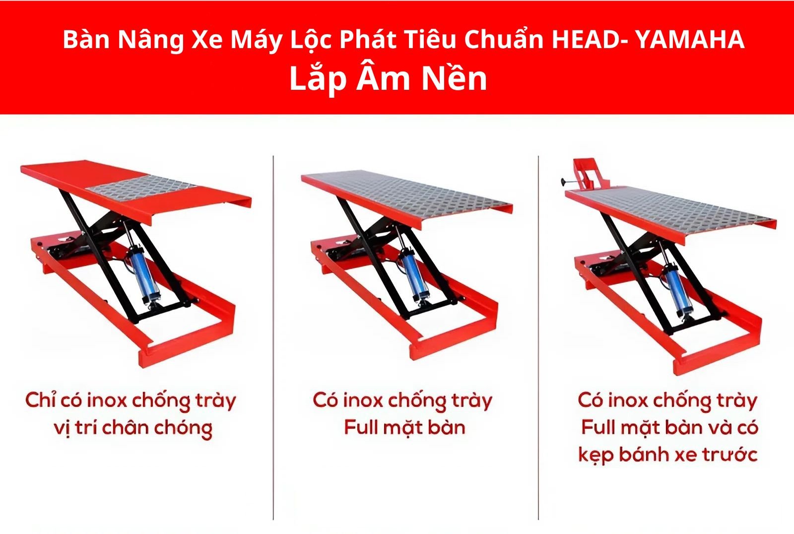 Các phiên bản màu sắc bàn nâng xe máy tiêu chuẩn HEAD