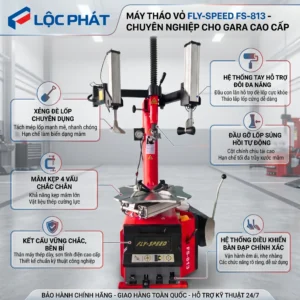 Máy tháo vỏ FLY-SPEED FS-813 màu đỏ, thiết kế hiện đại, sẵn sàng hoạt động.