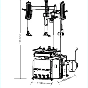 Bản vẽ kỹ thuật chi tiết của máy tháo vỏ FLY-SPEED FS-813 với các kích thước.