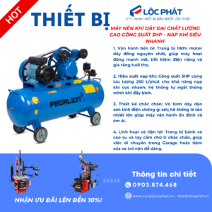 Alternative view of Máy Nén Khí PEGALION 3HP 70L - Bền Bỉ Số 1 Gara Việt 2026