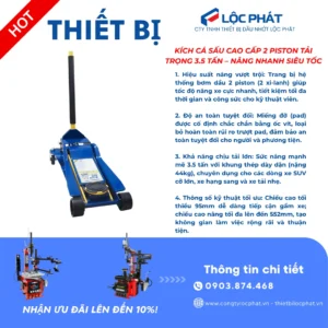 Kích cá sấu 3.5 tấn 2 piston TH33502, thiết bị nâng hạ xe hơi chuyên nghiệp.
