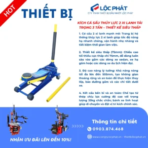 Kích cá sấu thủy lực 3 tấn 2 xi lanh SAKA SK-3500 màu xanh dương, thiết kế thấp dễ sử dụng.