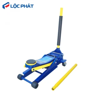 Kích cá sấu thủy lực 3 tấn 2 xi lanh SAKA SK-3500 màu xanh dương và thanh vàng.