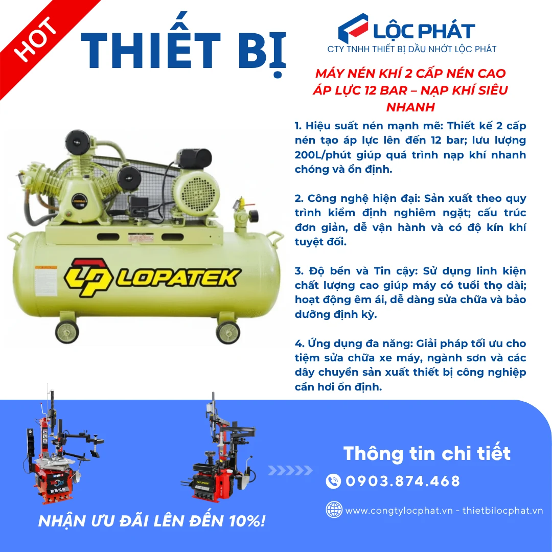 Chi tiết cụm đầu nén Máy Nén Khí LOPATEK AV2508