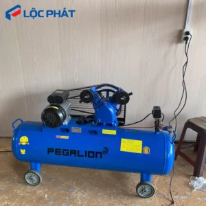 Máy nén khí Pegalion 3HP 120L 8Bar màu xanh, động cơ dây đồng, bình chứa lớn.