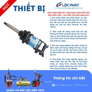 Súng xiết bulong 1 inch SunTek LP-9000L mạnh mẽ, hiệu suất cao, thiết kế công nghiệp.