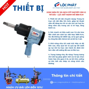 Hình ảnh quảng cáo súng xiết bulong 3/4 inch SunTek LP-3200P-4 cùng các thiết bị sửa chữa ô tô khác.