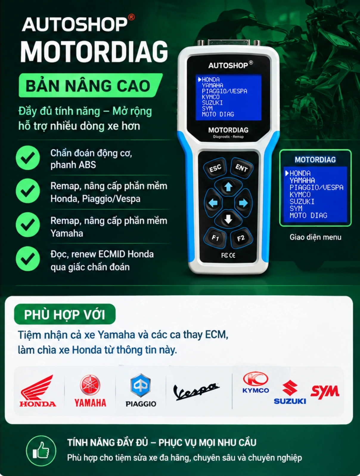 AUTOTOOL MD (MOTORDIAG) bản nâng cao