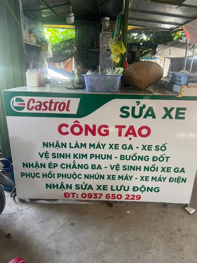 Bảng hiệu tiệm sửa xe máy Công Tạo Quận 9 bàn giao bởi Lộc Phát