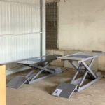 Cặp bàn nâng sửa xe máy màu xám đặt nổi Tăng Nhơn Phú Lộc Phát