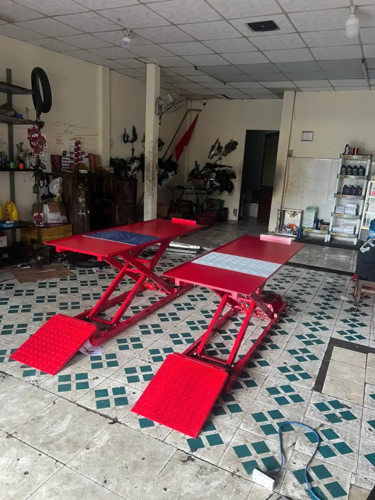 Lắp Đặt Bàn Nâng Sửa Xe Máy Tiệm Châu – Thịnh Trà Vinh
