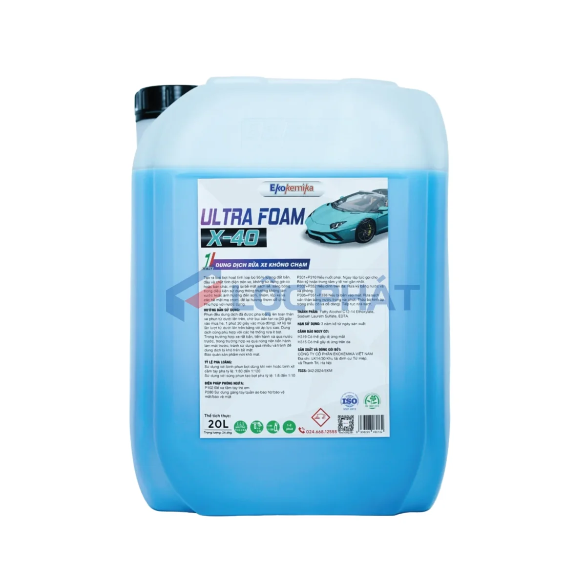 Dung Dịch Rửa Xe Không Chạm Thế Hệ Mới EKOKEMIKA ULTRA FOAM X-40 20L